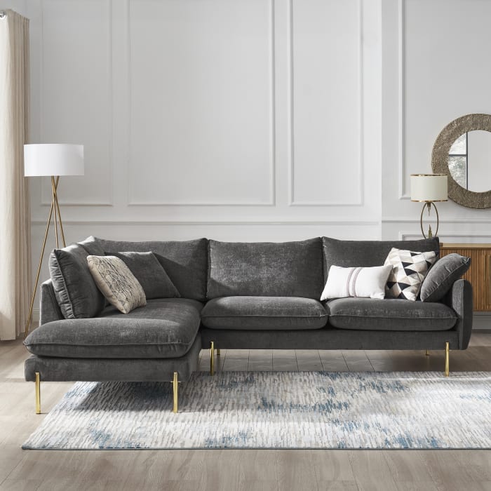 Verona-Terminal-Chaise-Sectional-Sofa-Left-Facing-Carbon-Grey-Lifestyle-Crop